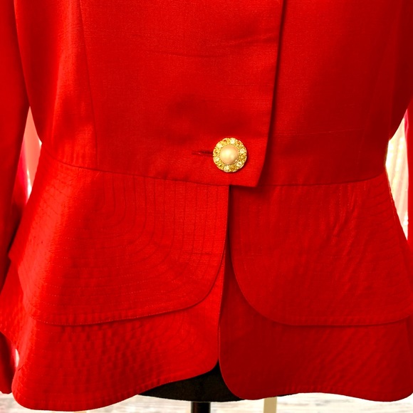 Char Vintage Red 100% Peplum Blazer - Picture 3 of 11
